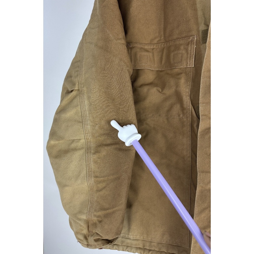 *Flawed Carhartt Arctic Duck Coat 2XL Quilt Lined Corduroy Collar USA C003 BRN - Picture 9 of 16
